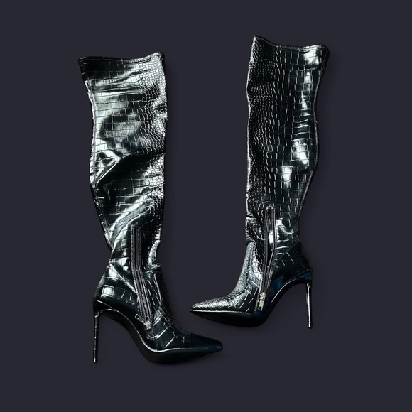 Steve Madden Black over the knee stiletto high heel boots #kneehighboots   6 - Picture 1 of 6
